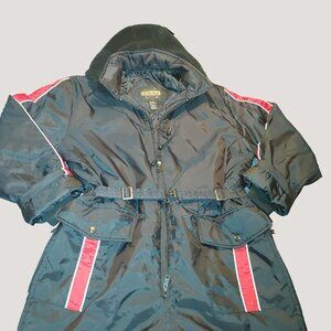 Snowsuit  Medium  Guide Gear Men Field Tested Hood Belt Pocket Black  Red Accent